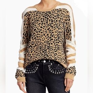 Current/Elliott Duvall Leopard Print Sweater